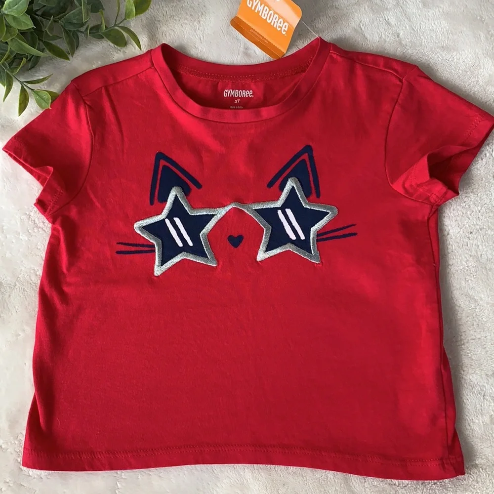 NWT Gymboree White Patriotic Top 3T T-shirt Stars